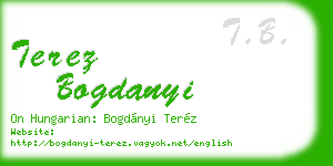 terez bogdanyi business card